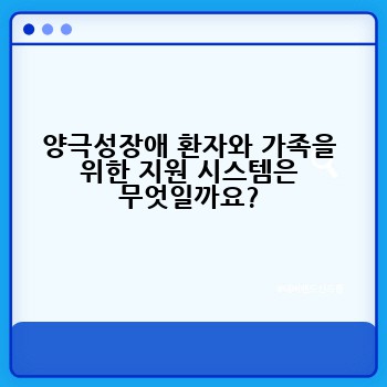 양극성장애 환자와 가족을 위한 지원 시스템은 무엇일까요?
