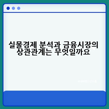 실물경제 분석과 금융시장의 상관관계는 무엇일까요