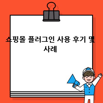 쇼핑몰 플러그인 사용 후기 및 사례