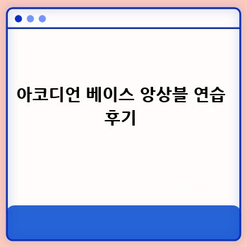 아코디언 베이스 앙상블 연습 후기