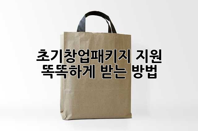 초기창업패키지 지원, 똑똑하게 받는 방법!
