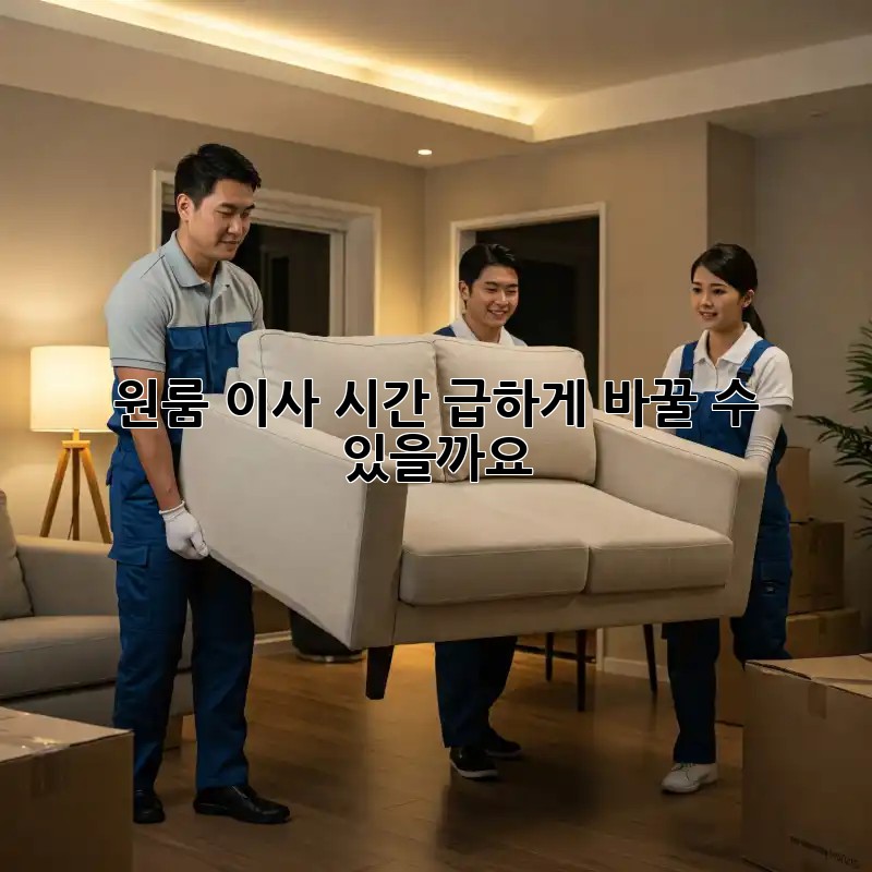 원룸 이사 시간, 급하게 바꿀 수 있을까요?