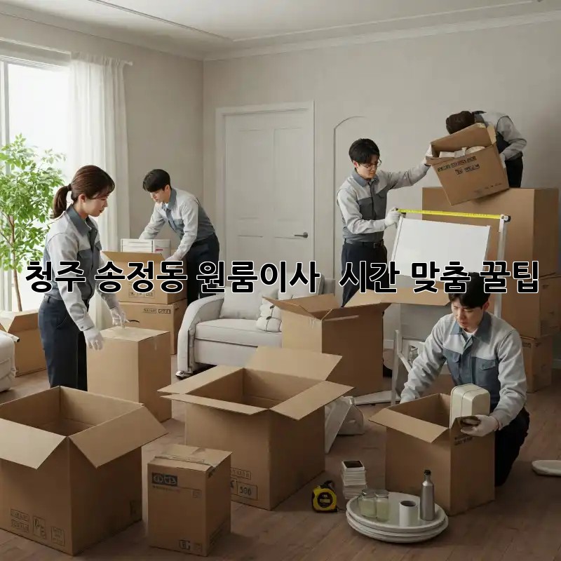 청주 송정동 원룸이사 ⏰ 시간 맞춤 꿀팁!