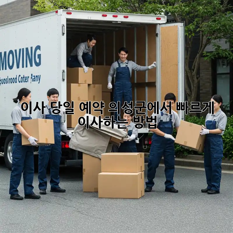 이사 당일 예약? 의성군에서 빠르게 이사하는 방법