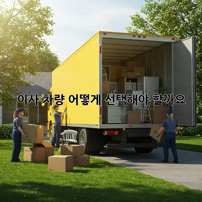 이사 차량, 어떻게 선택해야 할까요? 🤔