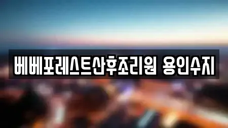 베베포레스트산후조리원 용인수지