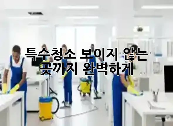 특수청소, 보이지 않는 곳까지 완벽하게! 🏠✨