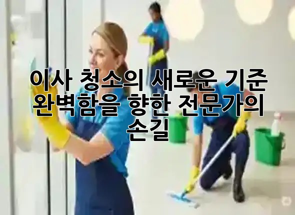 이사 청소의 새로운 기준: 완벽함을 향한 전문가의 손길 ✨
