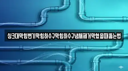 싱크대막힘변기막힘하수구막힘하수구냄새제거막혔을때뚫는법