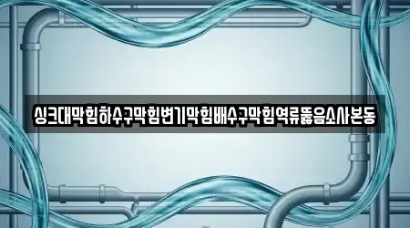 싱크대막힘하수구막힘변기막힘배수구막힘역류뚫음소사본동