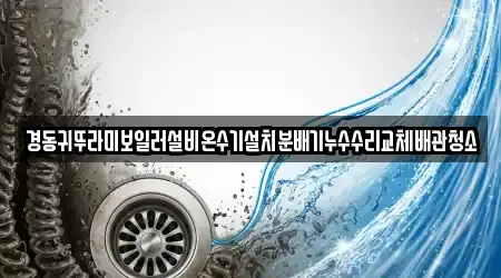 경동귀뚜라미보일러설비온수기설치분배기누수수리교체배관청소