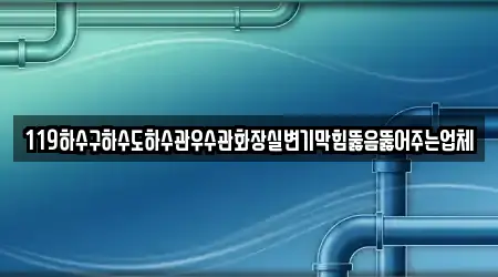119하수구하수도하수관우수관화장실변기막힘뚫음뚫어주는업체