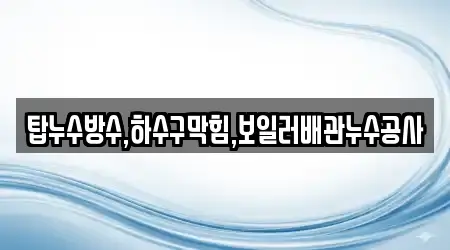 탑누수방수,하수구막힘,보일러배관누수공사