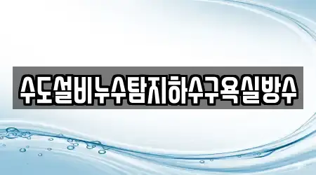 수도설비누수탐지하수구욕실방수