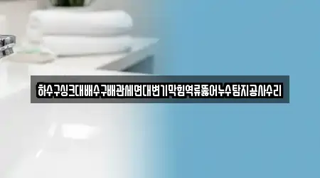 하수구싱크대배수구배관세면대변기막힘역류뚫어누수탐지공사수리