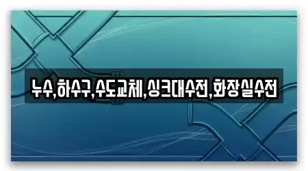 누수,하수구,수도교체,싱크대수전,화장실수전