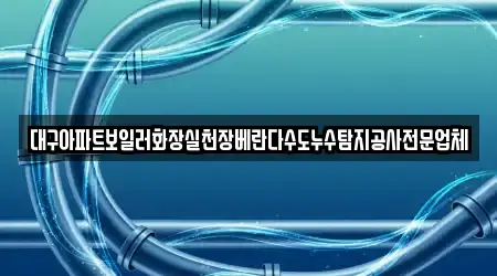 대구아파트보일러화장실천장베란다수도누수탐지공사전문업체