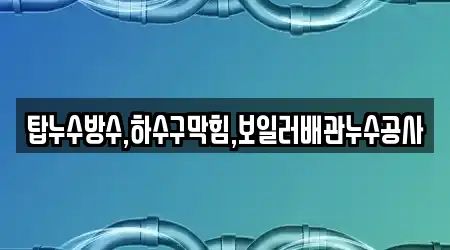 탑누수방수,하수구막힘,보일러배관누수공사