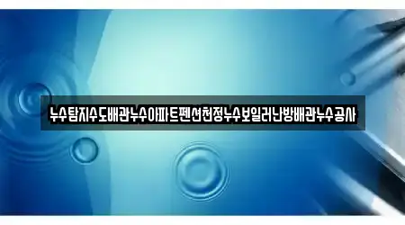 누수탐지수도배관누수아파트펜션천정누수보일러난방배관누수공사