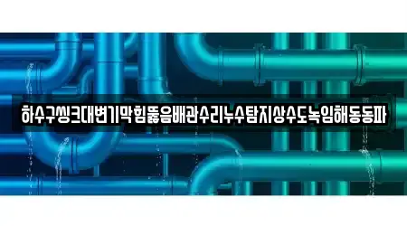 하수구씽크대변기막힘뚫음배관수리누수탐지상수도녹임해동동파