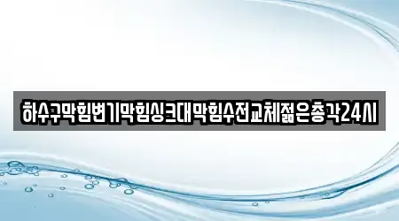 하수구막힘변기막힘싱크대막힘수전교체젊은총각24시