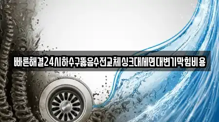 빠른해결24시하수구뚫음수전교체싱크대세면대변기막힘비용