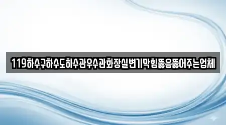 119하수구하수도하수관우수관화장실변기막힘뚫음뚫어주는업체