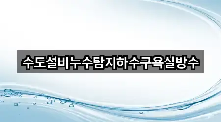 수도설비누수탐지하수구욕실방수