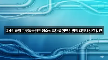 24긴급하수구뚫음배관청소씽크대뚫어변기막힘업체내시경확인