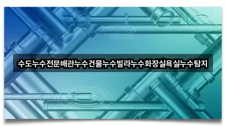 수도누수전문배관누수건물누수빌라누수화장실욕실누수탐지