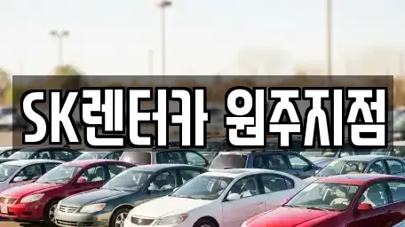 강원특별자치도 원주시 태장동 장기렌트카 전문 SK렌터카 원주지점