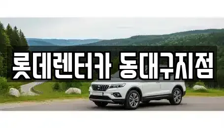 대구광역시 동구 불로동 렌트카 전문 롯데렌터카 동대구지점