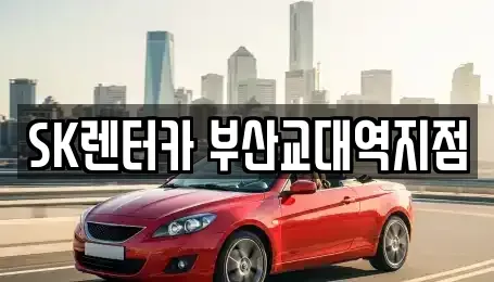 부산광역시 동래구 수안동 장기렌트카 전문 SK렌터카 부산교대역지점