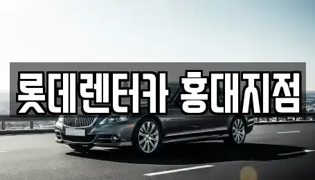 서울특별시 마포구 단기렌트카 전문 롯데렌터카 홍대지점