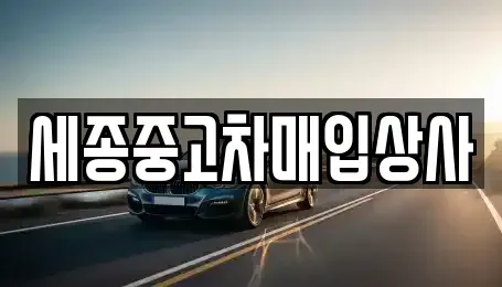 세종 중고차 전문 세종중고차매입상사