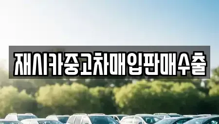 인천광역시 부평구 일신동 중고차매입 전문 재시카중고차매입판매수출