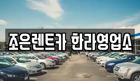 충북 청주시 청원구 외평동 렌트카 전문 조은렌트카 한라영업소